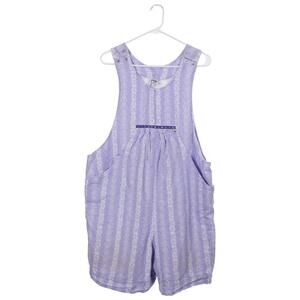 Gitano Vintage Romper M Blue Floral Sleeveless Pockets Casual Playsuit 80s 90s